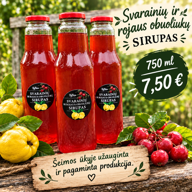 Svarainių ir rojaus obuoliukų sirupas
